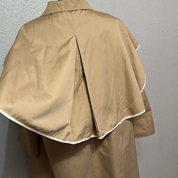 Vintage 1970 Bonnie Cashin khaki cape coat with duster size 14 - Picture 6 of 17